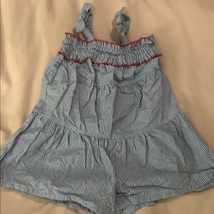 Tommy Hilfiger Blue and White Striped Kids Romper